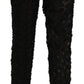Dolce & Gabbana Black Lace Straight Cropped High Waist Pants