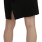 GF Ferre Black High Waist Pencil Cut Knee Length Formal Skirt