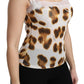 Roberto Cavalli White Brown Camisole Underwear Blouse