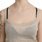 BYBLOS Beige Sleeveless Spaghetti Strap Tank See Through Top
