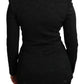 Dolce & Gabbana Black Brocade Single Breasted Blazer Jacket