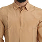 Dolce & Gabbana Yellow 100% Silk GOLD Top Slim Shirt