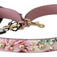 Dolce & Gabbana Pink Floral Leather Stud Accessory Shoulder Strap