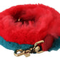 Dolce & Gabbana Red Blue Rabbit Fur Leather Shoulder Strap