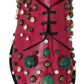 Dolce & Gabbana Pink Leather Crystals Dress Broque Shoes