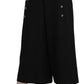 Dolce & Gabbana Black Wide Wool Leg Cropped Trouser Pant