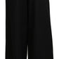 Dolce & Gabbana Black Wide Wool Leg Cropped Trouser Pant