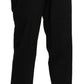BENCIVENGA Black High Waist Straight Cropped Dress Pants
