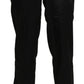 BENCIVENGA Black High Waist Straight Cropped Dress Trouser Pants
