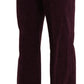 BENCIVENGA Purple Suede High Waist Straight Trouser Pants