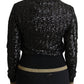 Dolce & Gabbana Black Sequined Knitted Turtle Neck Sweater