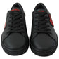 Dolce & Gabbana Black Leather Love Heart Sneakers Womens Shoes