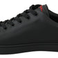 Dolce & Gabbana Black Leather Love Heart Sneakers Womens Shoes