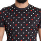Dolce & Gabbana Dark Gray Hearts Print Cotton Men T-shirt