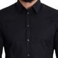 Dolce & Gabbana Blue Cotton Formal GOLD Dress Shirt
