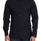 Dolce & Gabbana Blue Cotton Formal GOLD Dress Shirt