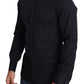 Dolce & Gabbana Blue Cotton Formal GOLD Dress Shirt