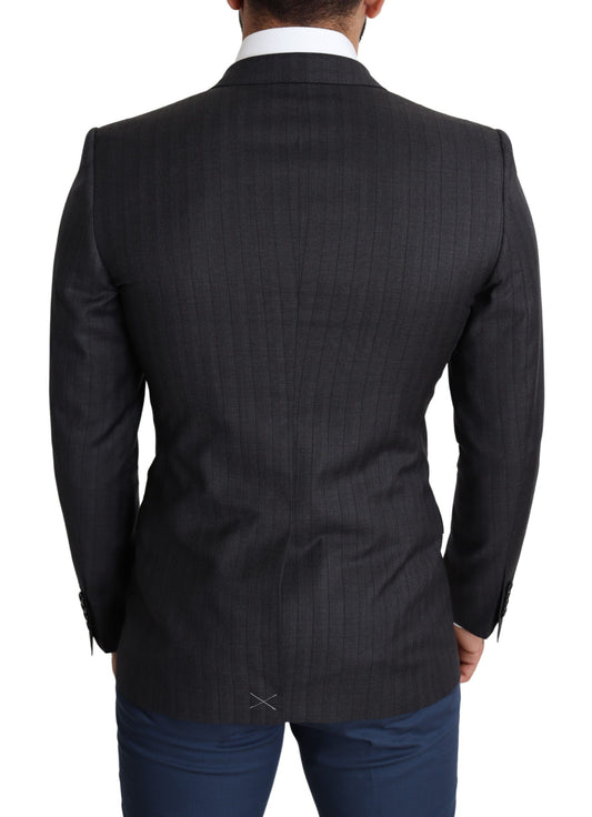 Dolce & Gabbana Black Wool Single Breasted Coat MARTINI Blazer