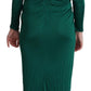 Dolce & Gabbana Green Fitted Silhouette Midi Viscose Dress