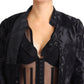 Dolce & Gabbana Black Lace Sheer Corset Organza Silk Jacket