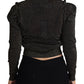 Dolce & Gabbana Black Gold Cropped Women Pullover Sweater