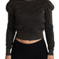 Dolce & Gabbana Black Gold Cropped Women Pullover Sweater