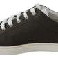 Dolce & Gabbana White Green Leather Low Top Sneakers Shoes