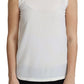 Dolce & Gabbana White Blouse Silk Lace Trimmed Sleeveless Top