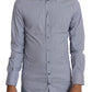 Dolce & Gabbana Gray Dotted Semi Fitted Formal SICILIA Shirt