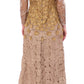Lanre Da Silva Ajayi GOLD Long Lace Maxi Crystal Dress