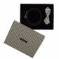 Dolce & Gabbana White Silk Bowtie Leather Men Belt Gift Box
