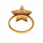 Nialaya Star Gold 925 Silver Womens Clear Ring