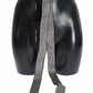 Dolce & Gabbana Black Silk Clear Crystal Bow Waist Belt