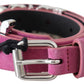 Just Cavalli Pink Silver Chrome Metal Buckle Waist Belt