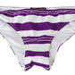 Dolce & Gabbana Purple White Stripes Beachwear Bikini Bottom