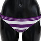 Dolce & Gabbana Purple White Stripes Beachwear Bikini Bottom