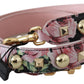 Dolce & Gabbana Pink Floral Gold Studs Bag Accessory Shoulder Strap