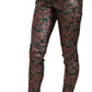 Dolce & Gabbana Multicolor Iridescent Brocade Jacquard Trousers Crop Pants