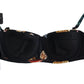 Dolce & Gabbana Black Seashells Print Women Swimwear Bikini Tops