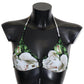 Dolce & Gabbana Multicolor Floral Print Halter Swimwear Bikini Top