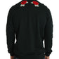 Dolce & Gabbana Green Crystal Heart Roses Gun Sweater