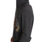 Dolce & Gabbana Gray Hooded Red Crystal Heart Gun Sweater