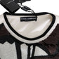 Dolce & Gabbana White Jazz Sequined Guitar Pullover Top Sweater