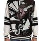 Dolce & Gabbana White Jazz Sequined Guitar Pullover Top Sweater