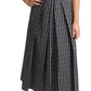 Dolce & Gabbana Black White Pattern Cotton A-Line Dress