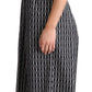 Dolce & Gabbana Black White Pattern Cotton A-Line Dress