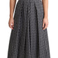 Dolce & Gabbana Black White Pattern Cotton A-Line Dress