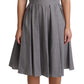 Dolce & Gabbana Blue Beige Geometric Cotton A-Line Dress