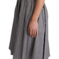 Dolce & Gabbana Blue Beige Geometric Cotton A-Line Dress