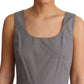 Dolce & Gabbana Blue Beige Geometric Cotton A-Line Dress
